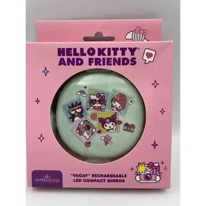 NIB Impressions Hello Kitty® & Friends "Vacay" Rechargeable‎ LED Compact Mirror